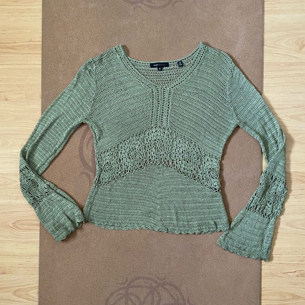 SOLD- Green Crochet Top